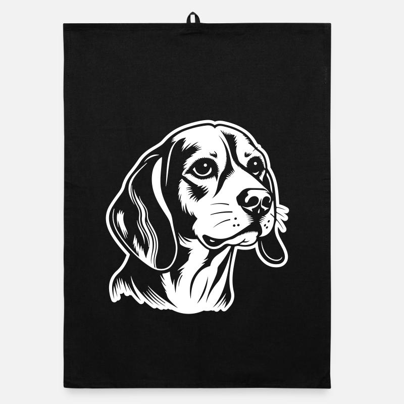 Beagle Dog Head Organic dish towel