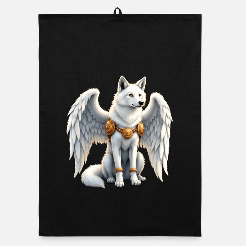 Sky Winged Wolf Organic dish towel