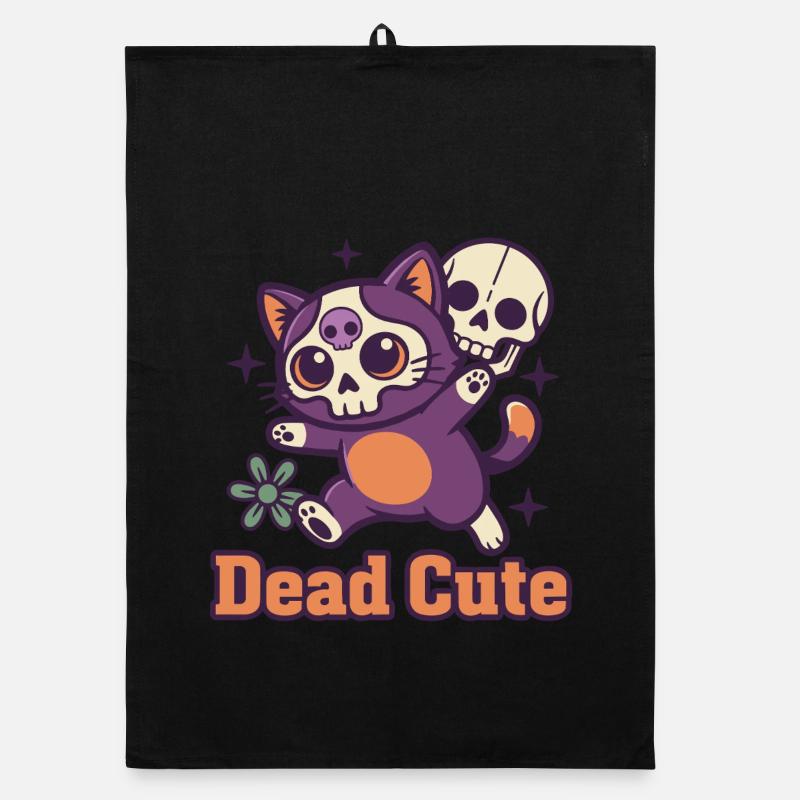 Squelette de chat mort mignon Torchon bio