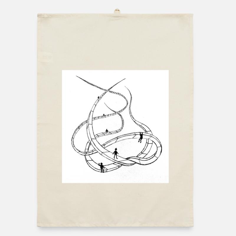 Multi-layered looping paths Organic dish towel