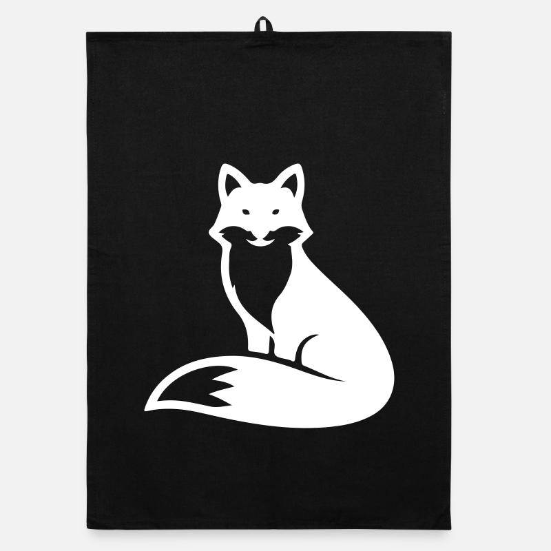 Silhouette d’animal renard Torchon bio