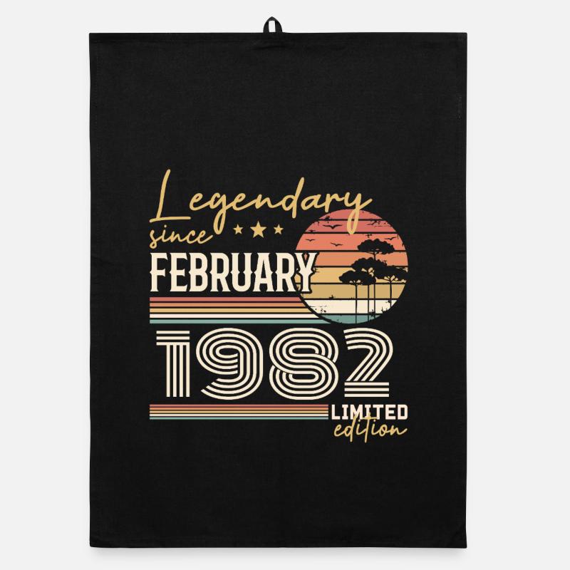 February 1982 Anniversary 1982 Legends February Organic dish towel