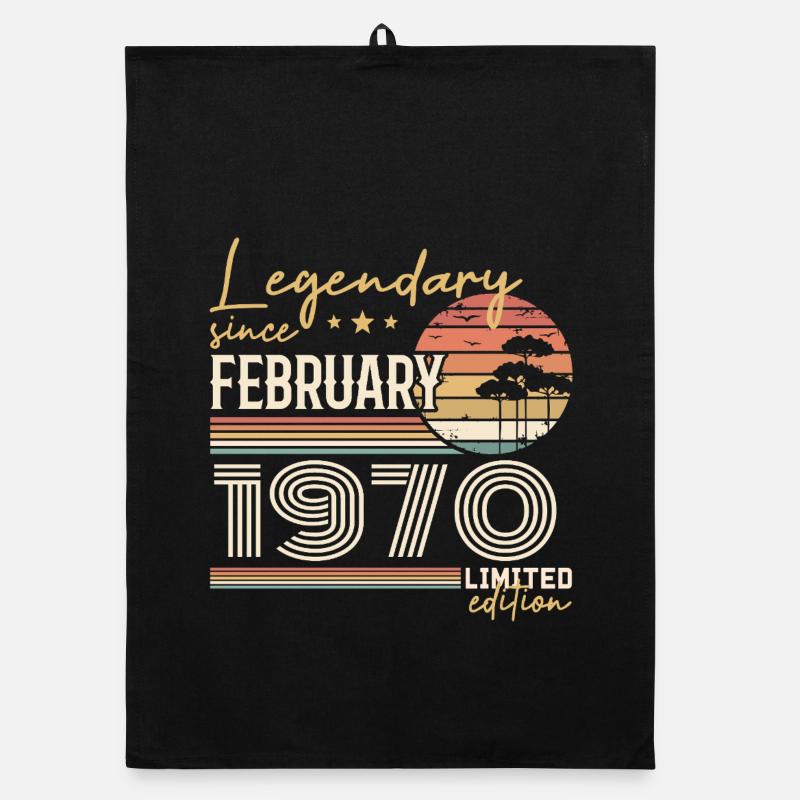 Februar 1970 Jubiläum 1970 Legends Februar Organic Geschirrtuch