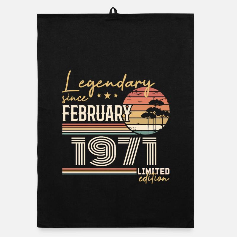 February 1971 Anniversary 1971 Legends February Organic dish towel