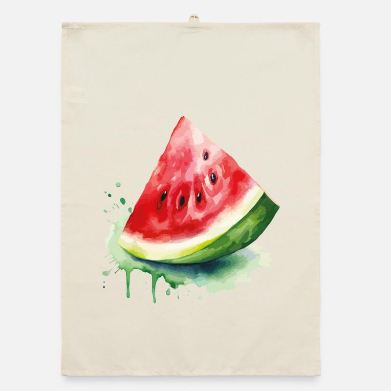 Éclaboussure d’aquarelle pastèque Torchon bio