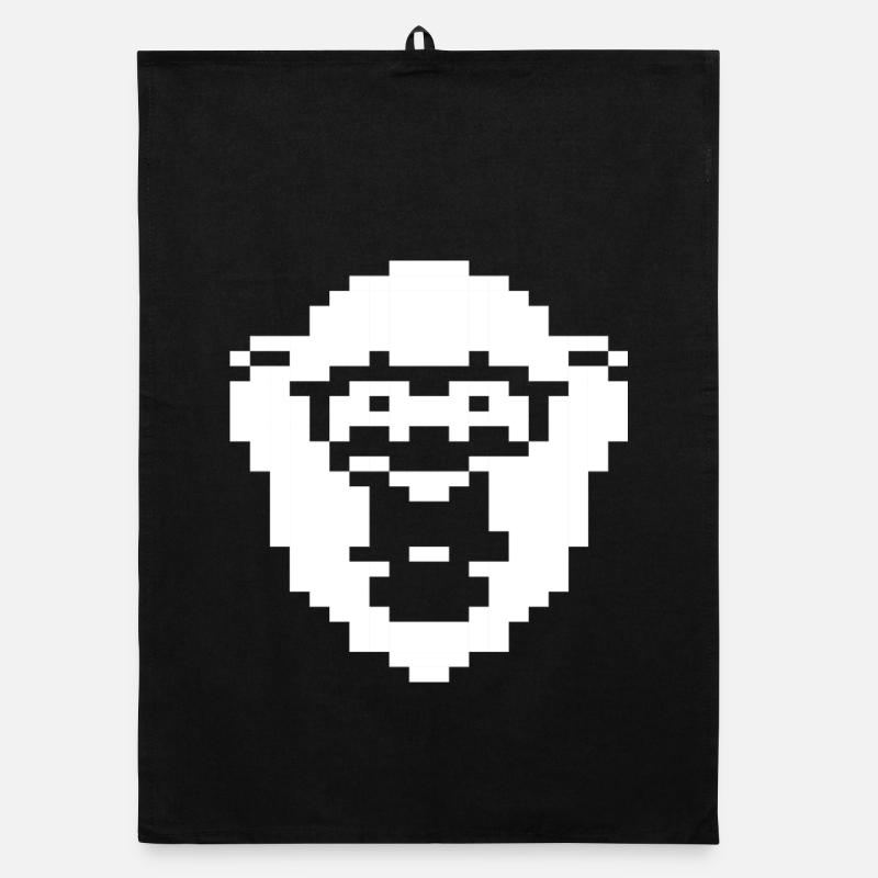 Insigne Retro Pixel Chimpanzé Torchon bio