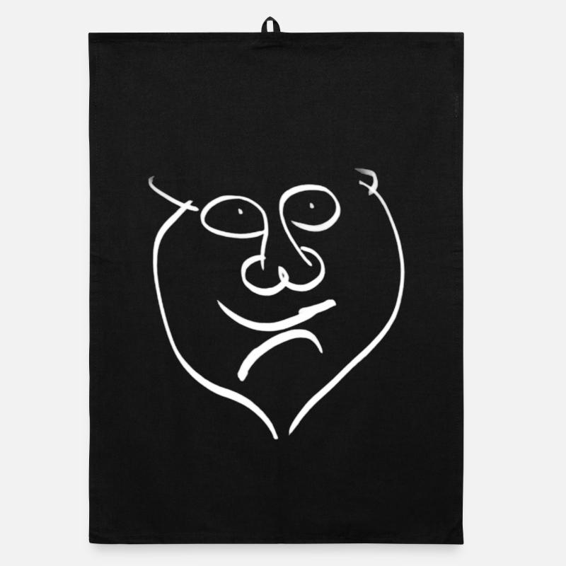 Heart Face Line Drawing Organic dish towel