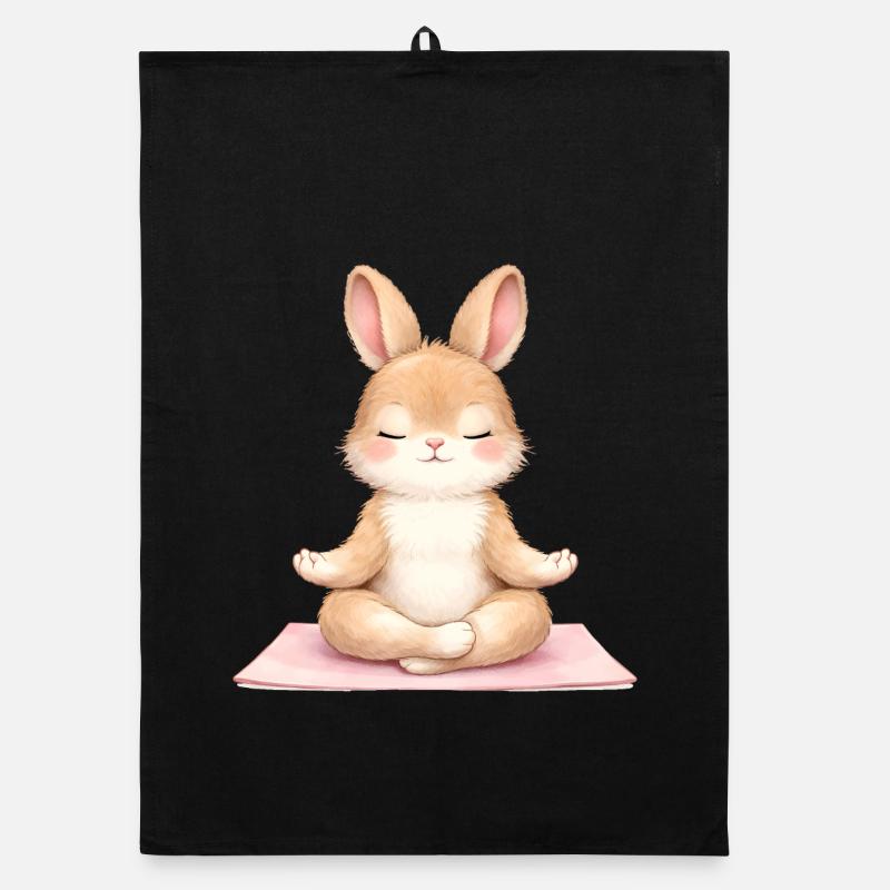 Description du lapin méditant dans le yoga Torchon bio