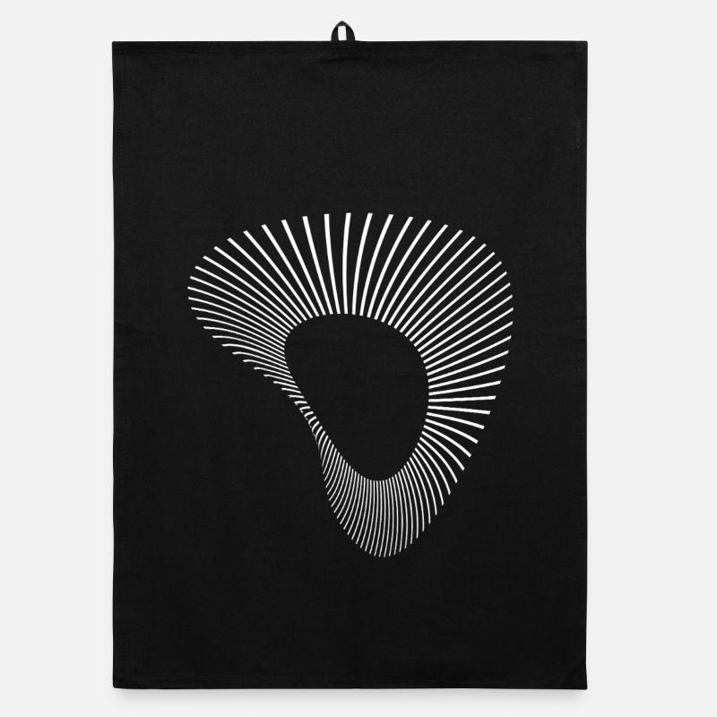 Radial Line Teardrop Abstract Organic dish towel