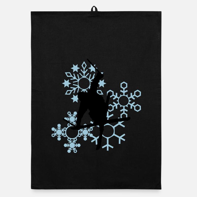 Skis avec flocons de neige Torchon bio