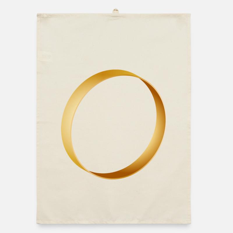 schlichter goldener Ring - Ehering - Hochzeit Organic Geschirrtuch