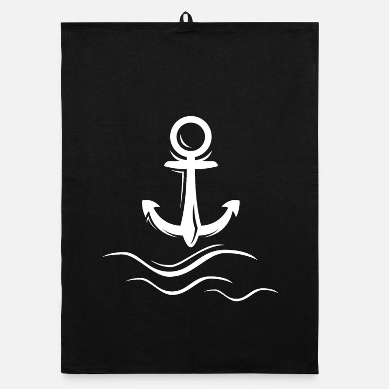 Icône du logo d’ancrage des vagues d’ondes d’ondes Torchon bio