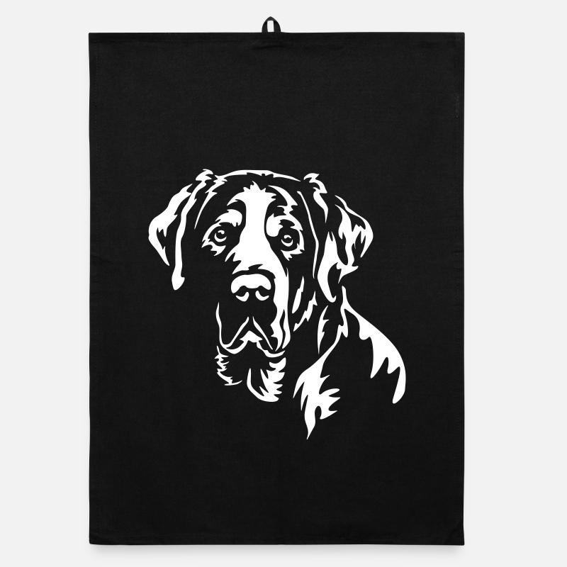 Großer Schweizer Sennenhund Kopf "Black Edition" Organic Geschirrtuch