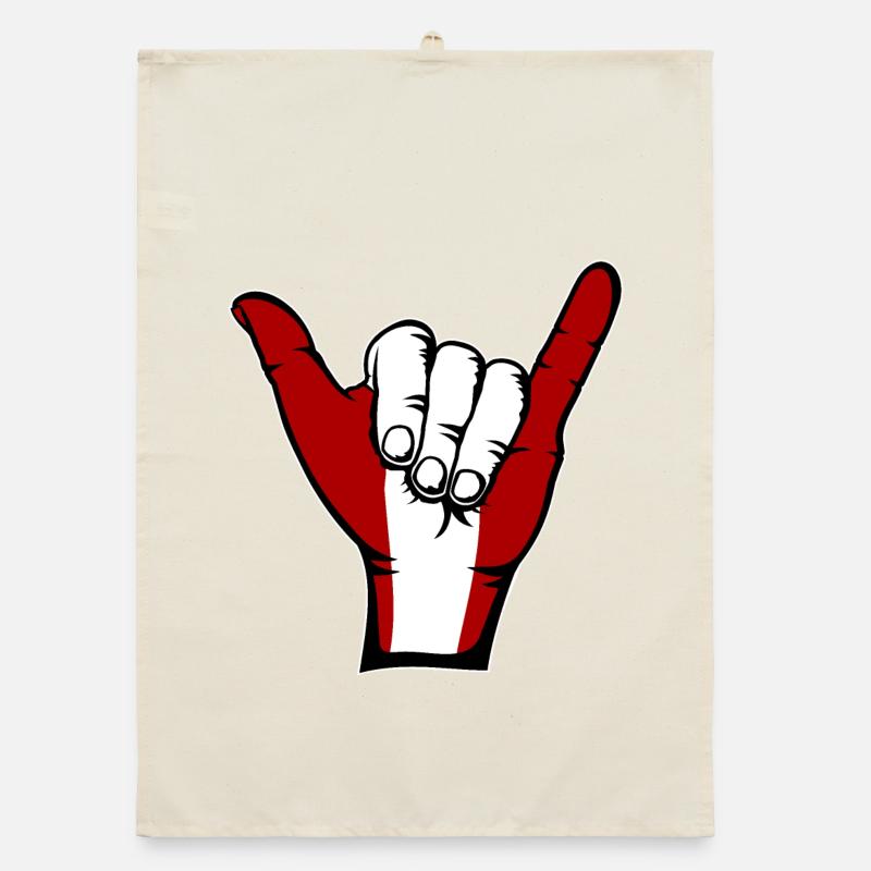 Drapeau du Pérou Symbole de surf Torchon bio