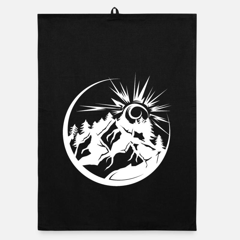 Mountains outdoor nature forest landscape graphic icon Organic dish towel