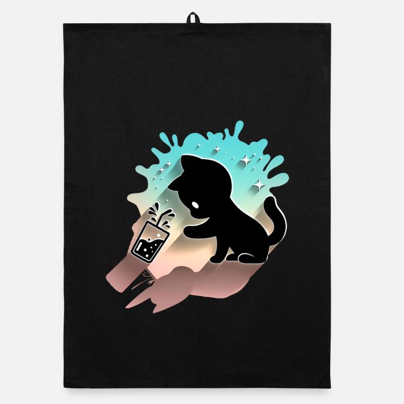 Chat Kawaii avec Bubble Tea Mignon Sweet Kitty Torchon bio