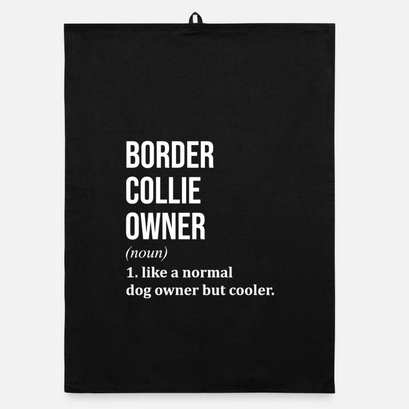 Border Collie - Organic dish towel - black