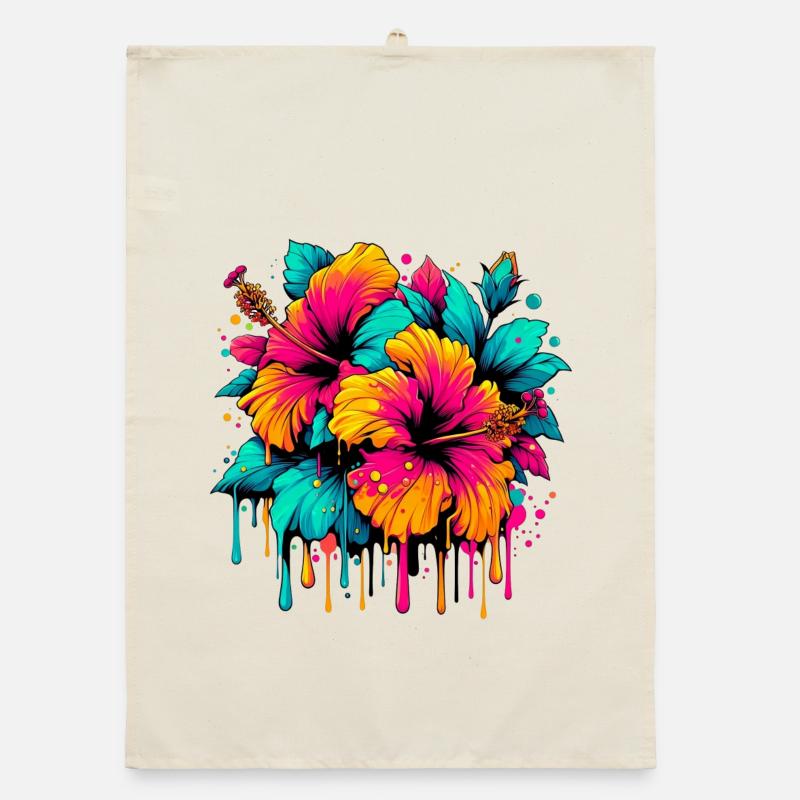 Fleurs d’hibiscus Torchon bio