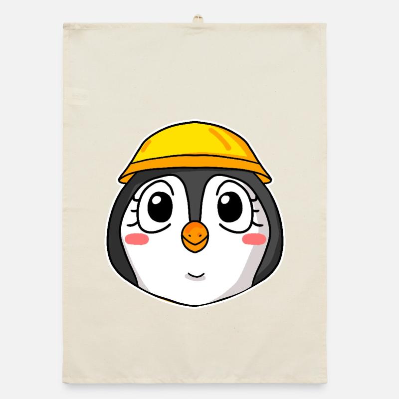 Pinguin Baustelle Organic Geschirrtuch
