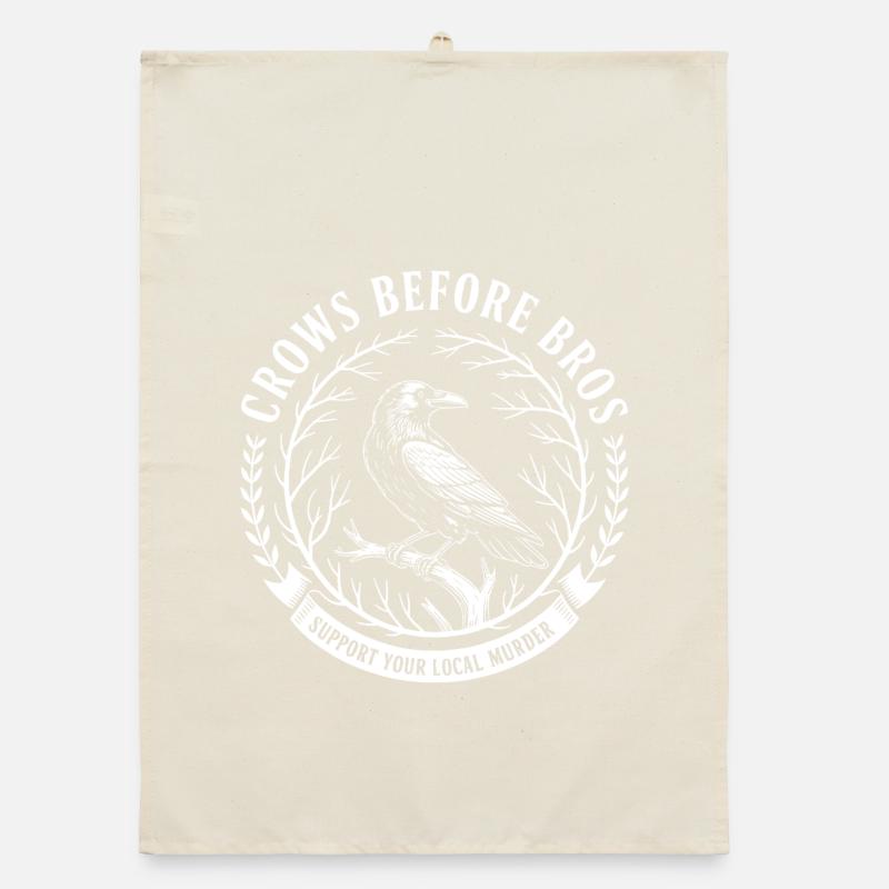 Funny Saying Crows - Raven Humor Corvus Organic dish towel