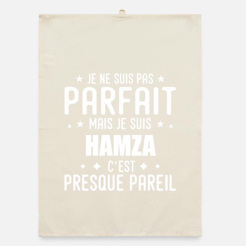 Hamza: authentic, imperfect, top, perfection Organic dish towel