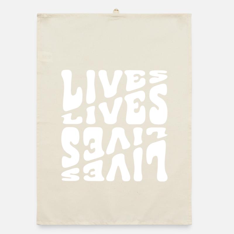 Lebendige Lebensmotive Text Organic Geschirrtuch