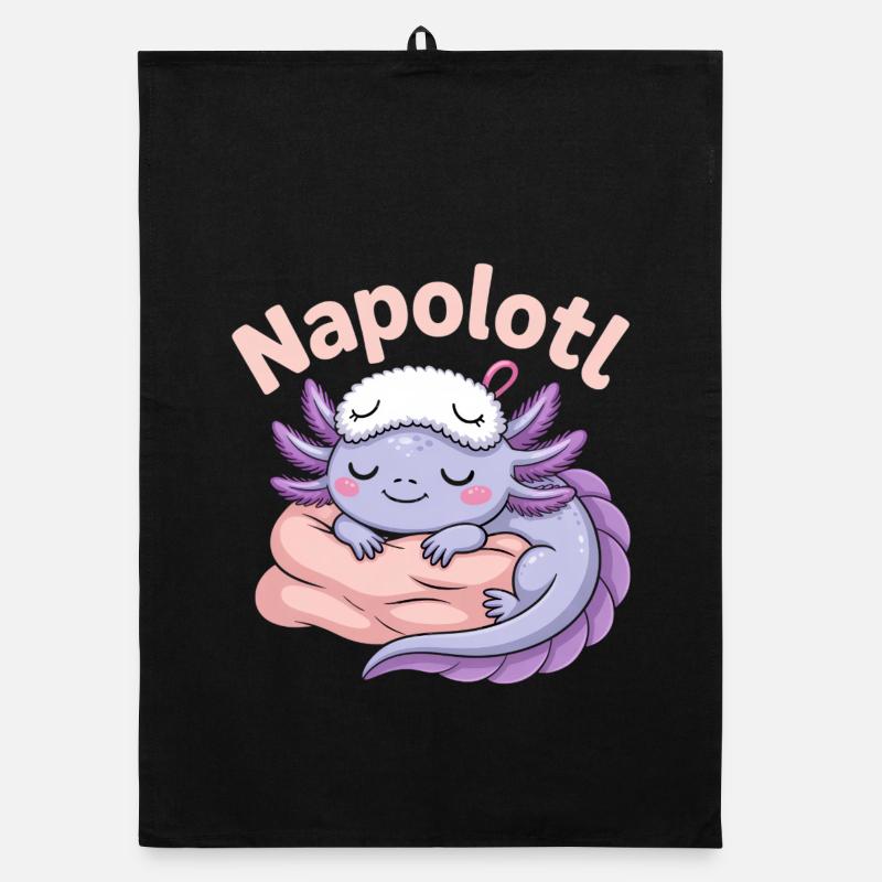 Napolotl Sleeping Axolotl Kawaii Torchon bio