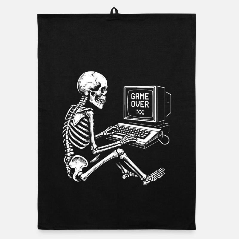 Skeleton Gamer sur console Torchon bio