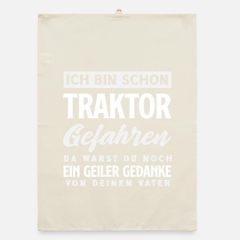 Funny Tractor Gift Organic dish towel