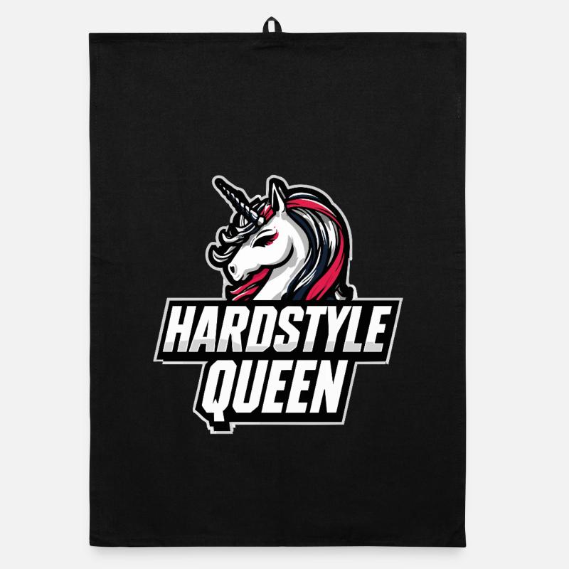 Hardstyle Queen Einhorn Design Organic Geschirrtuch