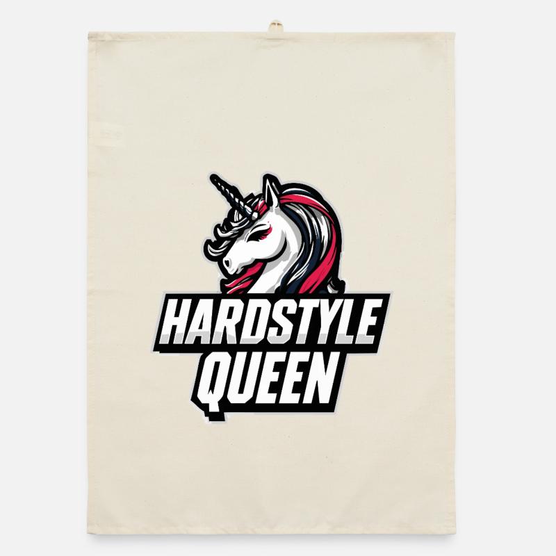 Hardstyle Queen Einhorn Design Organic Geschirrtuch