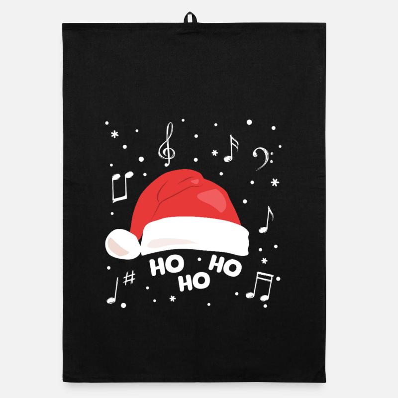 Chopeau de Noël musical avec notes musicales Torchon bio