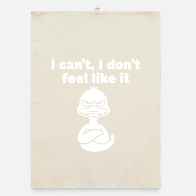 Lazy Ducks Saying Motif Organic dish towel