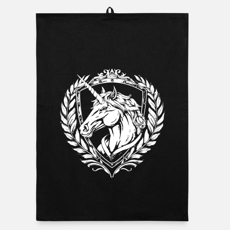 Blason de licorne en couronne de laurier Torchon bio