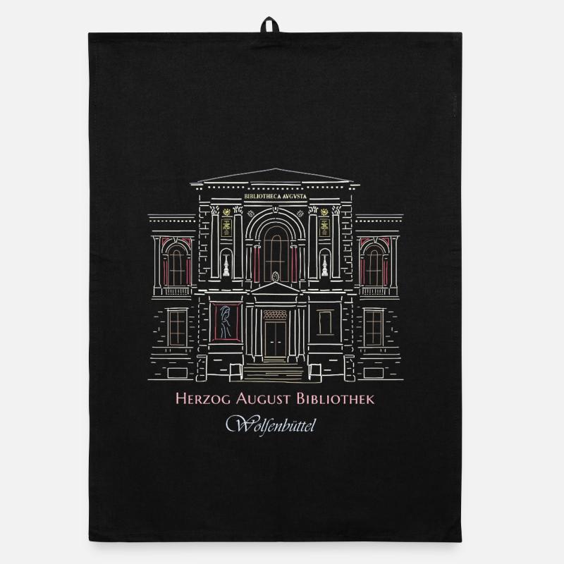 Wolfenbüttel, bibliothèque dessinée à la main Torchon bio