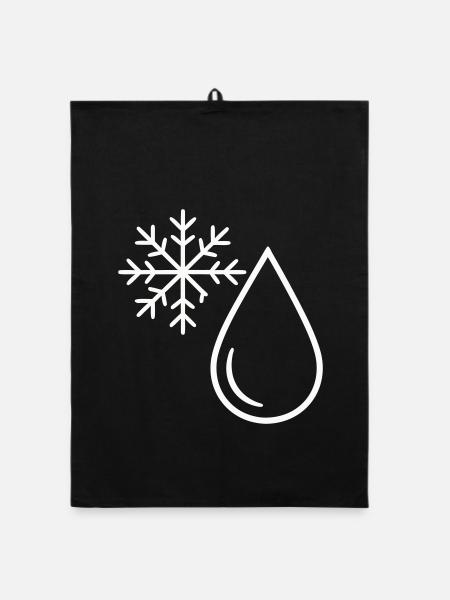 Snow and Minimalist Drop - Organic dish towel - black - Front