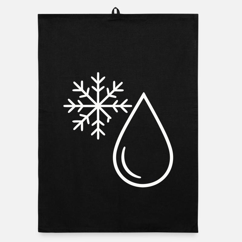 Schnee und Minimalist Drop - Organic Geschirrtuch - Schwarz