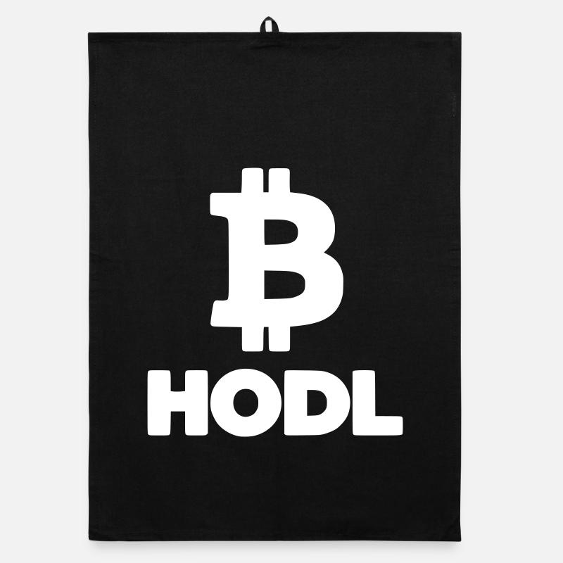Bitcoin HODL Logo Schriftzug Krypto Organic Geschirrtuch