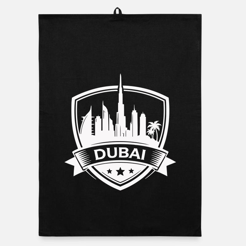 Panneau du badge de la Skyline de Dubaï Torchon bio