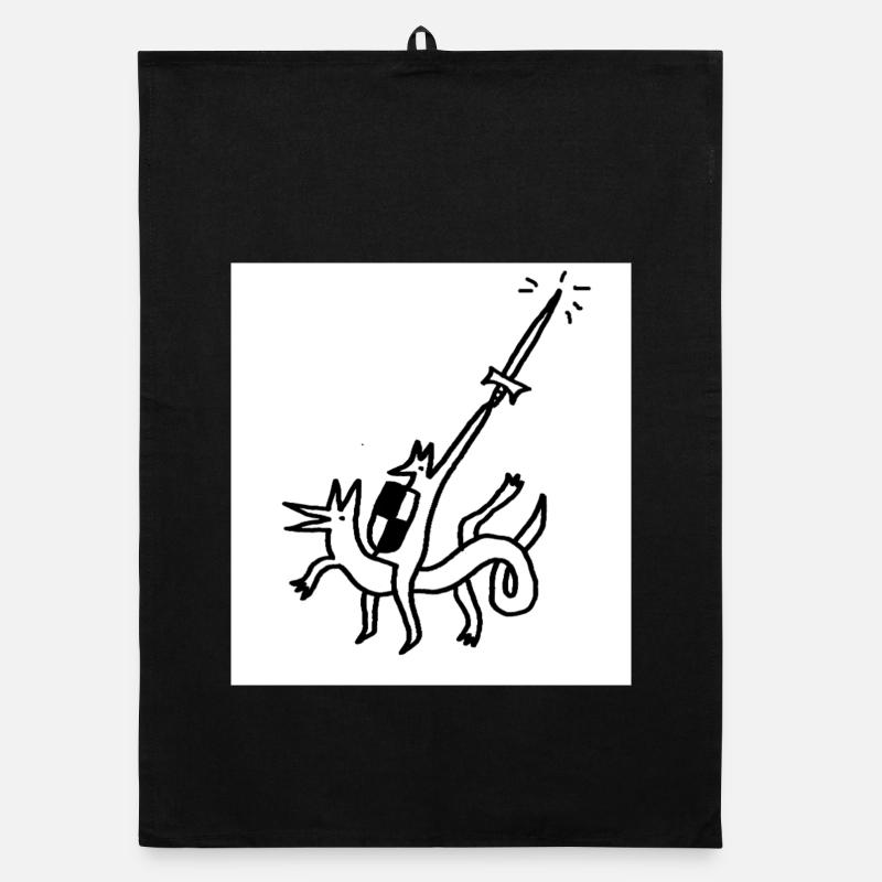 Held_mit_Schwert - Organic dish towel - black