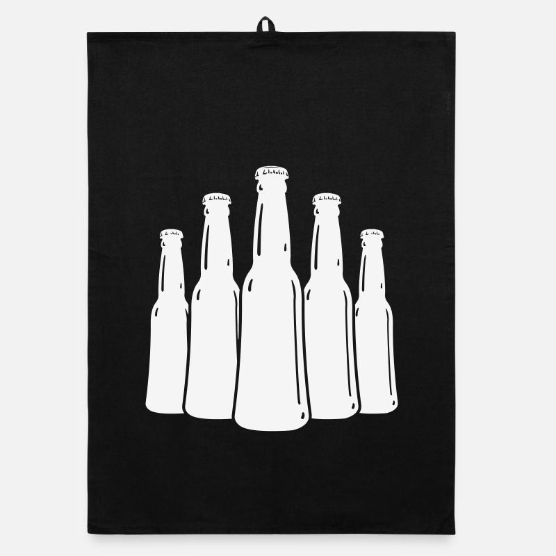 Beer Bottles Silhouette Organic dish towel