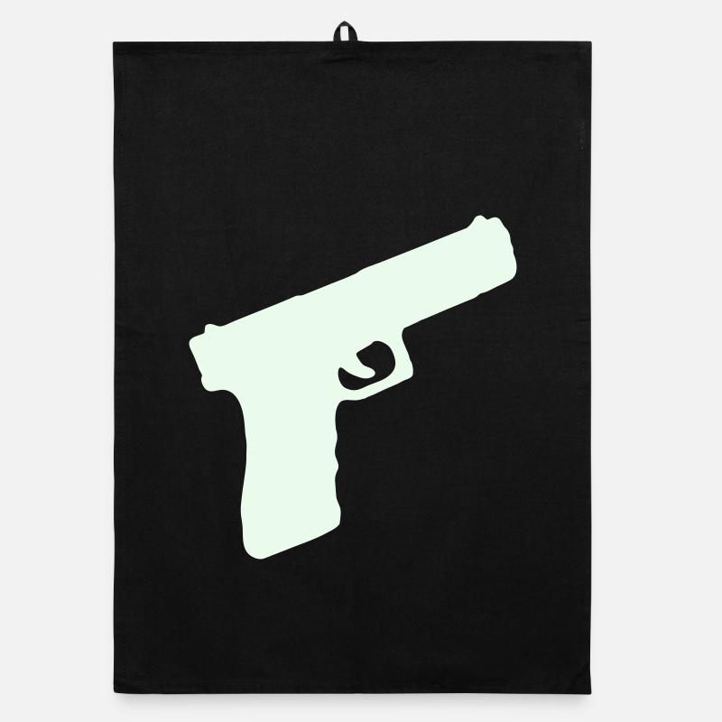Pistole Waffe Organic Geschirrtuch
