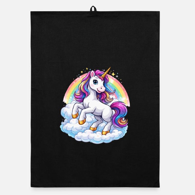 Regenbogen-Einhorn über Wolken Organic Geschirrtuch
