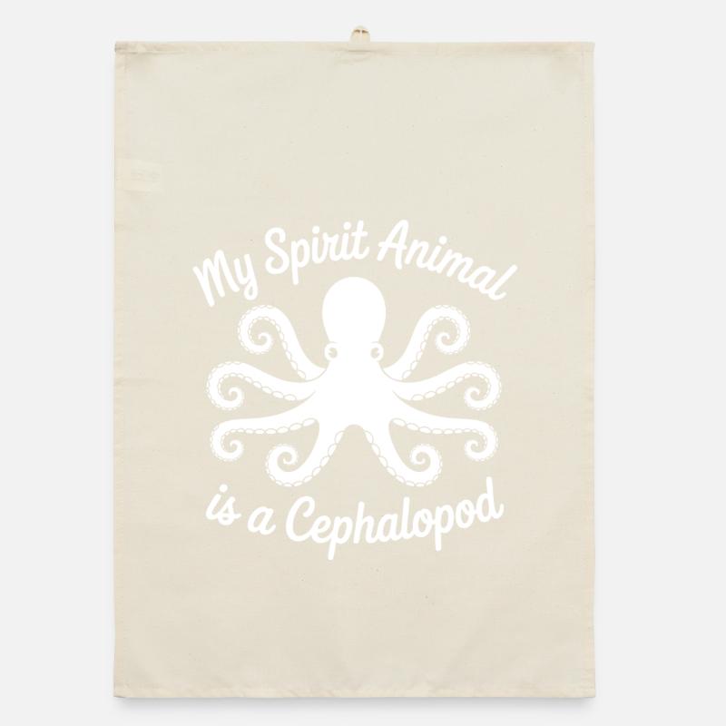 Oktopus Minimal Art Organic Geschirrtuch