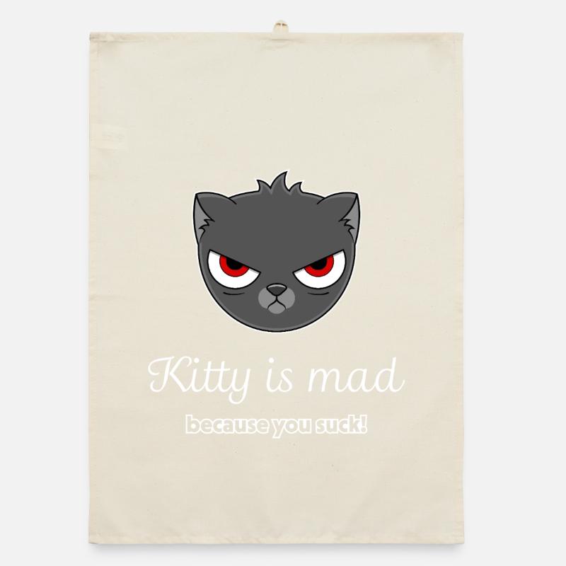 offended cat Organic dish towel