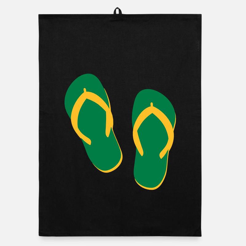 Sommer Flip Flops – Beach & Urlaub Vibes Organic Geschirrtuch