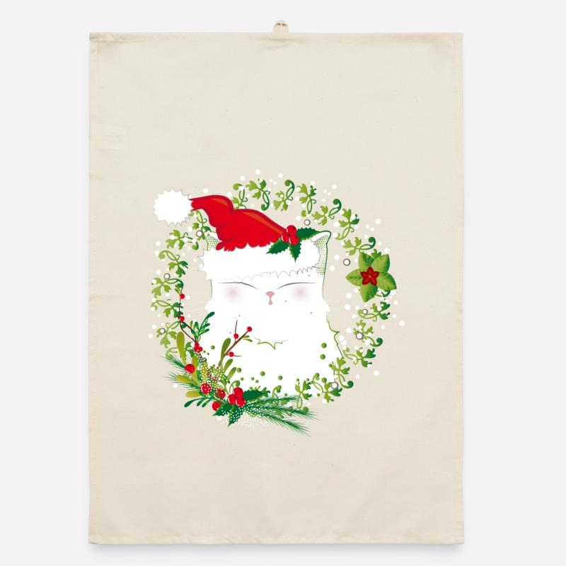 Chat de noel Torchon bio