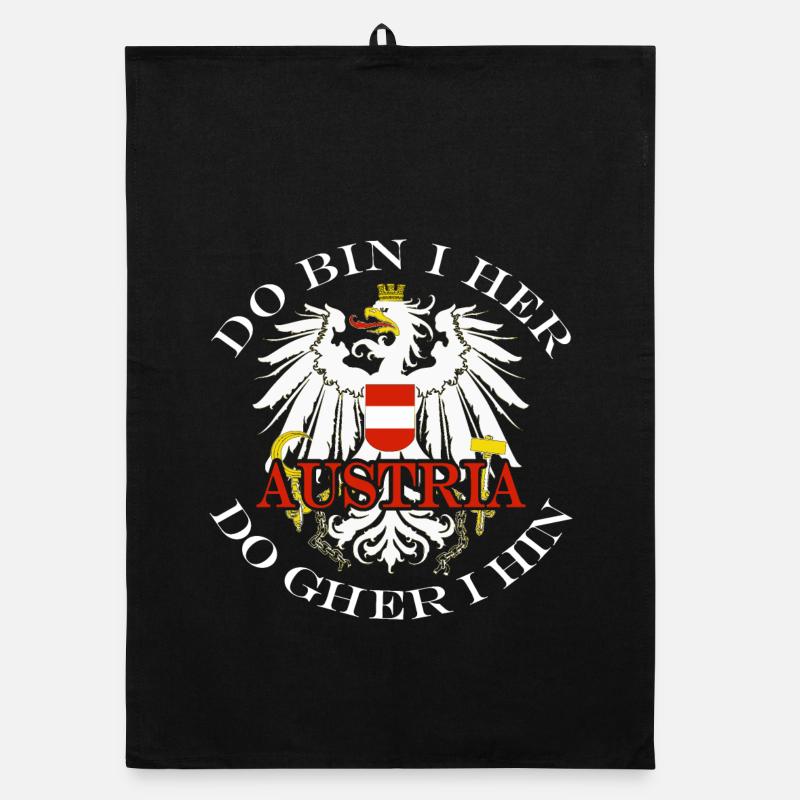 Österreich Austria do bin i her Wappen Adler Organic Geschirrtuch