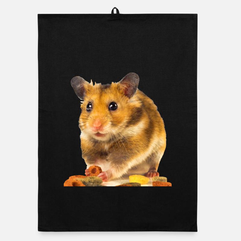 I am hamster - Organic Geschirrtuch - Schwarz
