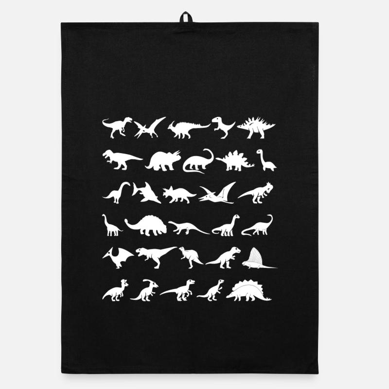 Dinosaur Silhouettes Pattern for Kids Organic dish towel